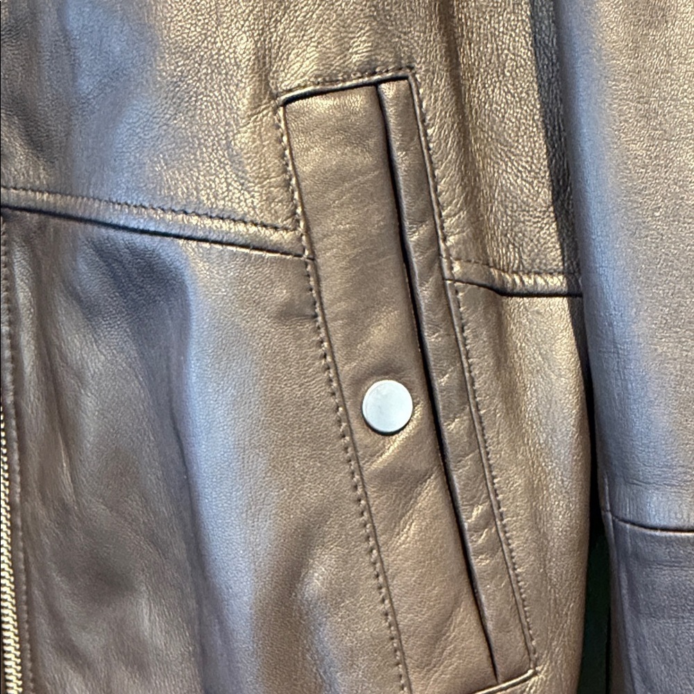 Zara Men's Brown Lambskin Leather Jacket - Picture 3 of 10